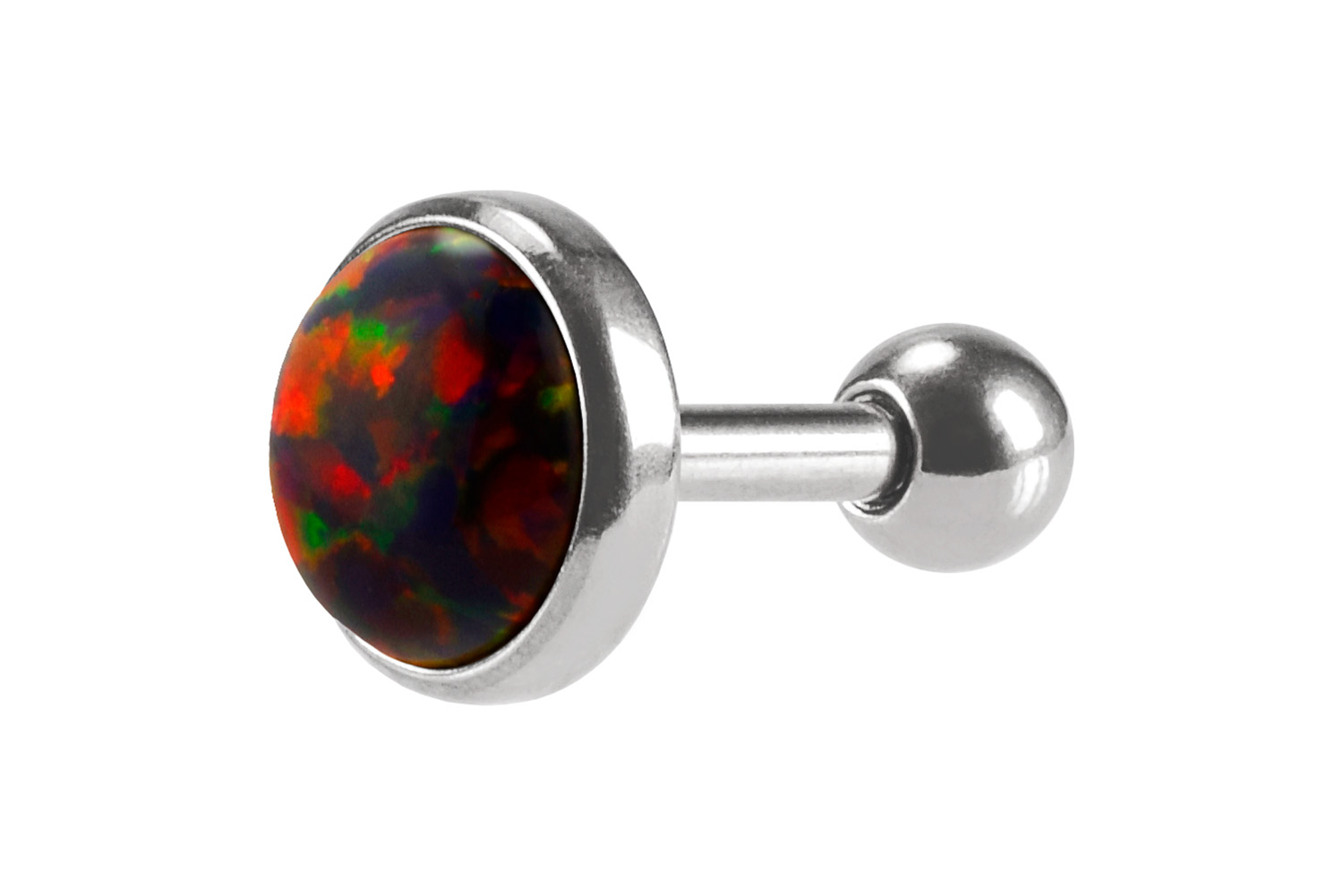 Chirurgenstahl Ohrpiercing SYNTHETISCHER OPAL ++SALE++